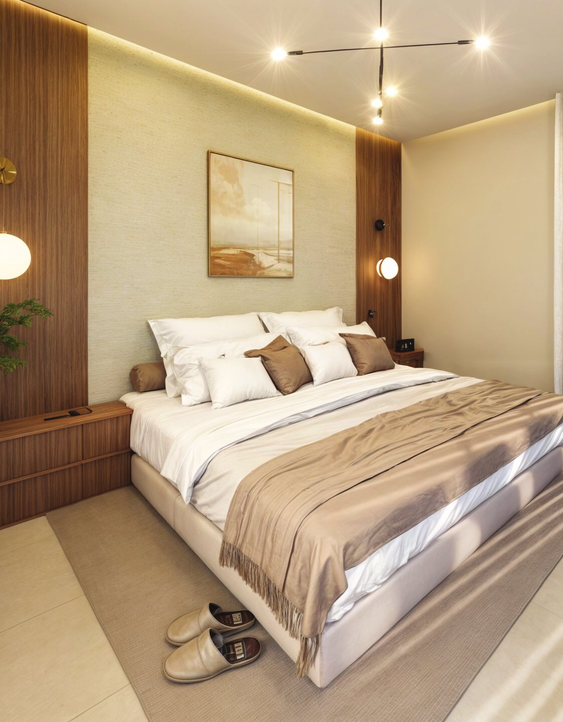 Habitación con balcón y vista al jardín